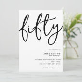 Eenvoudige Moderne Witte 50e verjaardag Kaart (Staand voorkant)