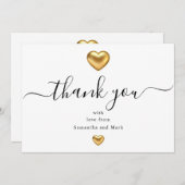 Eenvoudige, moderne, witte bruine Kaart met gouden (Voorkant / Achterkant)