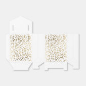 Eenvoudige moderne witte chique faux gouden cheeta bedankdoosjes (Uitgevouwen)