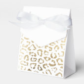 Eenvoudige moderne witte chique faux gouden cheeta bedankdoosjes (Voorkant Zijde)
