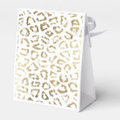 Eenvoudige moderne witte chique faux gouden cheeta bedankdoosjes (Achterkant)