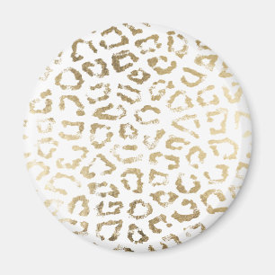 Eenvoudige moderne witte chique faux gouden cheeta magneet