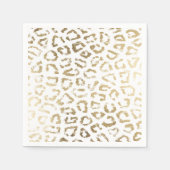 Eenvoudige moderne witte chique faux gouden cheeta servetten (Voorkant)