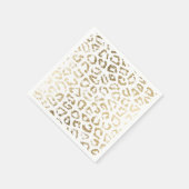 Eenvoudige moderne witte chique faux gouden cheeta servetten (Hoek)