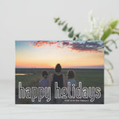 Eenvoudige, moderne, witte foto, gelukkig feestdagenkaart (Staand voorkant)