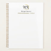 Eenvoudige Moderne Witte Gouden Elegante Sjabloon  Planner (Voorkant)