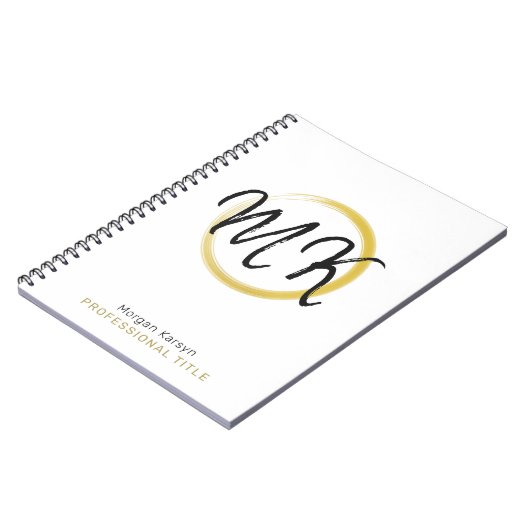 Eenvoudige moderne witte gouden elegante sjabloonm notitieboek (Linkerzijde)