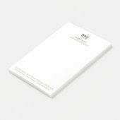 Eenvoudige moderne witte gouden elegante sjabloonm post-it® notes (Schuin)