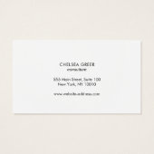 Eenvoudige, moderne, witte gouden rand visitekaartje (Achterkant)