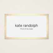 Eenvoudige, moderne, witte gouden rand visitekaartje (Voorkant)
