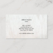 Eenvoudige Moderne Witte Houten Beroeps Visitekaartje (Achterkant)