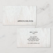 Eenvoudige Moderne Witte Houten Beroeps Visitekaartje (Voorkant / Achterkant)