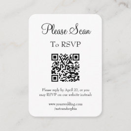 Eenvoudige Moderne Witte Huwelijksscan QR Code Informatiekaartje