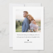 Eenvoudige moderne witte kalligrafie bruiloft bedankkaart (Achterkant)