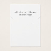 Eenvoudige Moderne Witte Ketting Oorbel Display Ka Visitekaartje (Voorkant)