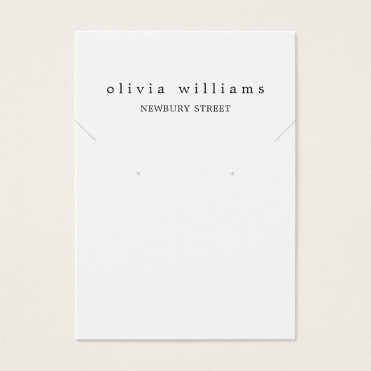 Eenvoudige Moderne Witte Ketting Oorbel Display Ka Visitekaartje (Voorkant)