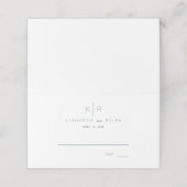 Eenvoudige Moderne Witte Marine Blauwe Bruiloft Pl Plaatskaartje (Buitenkant ongevouwen)