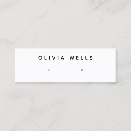 Eenvoudige, moderne, witte, oorringende mini mini visitekaartje (Voorkant)