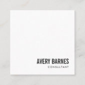 Eenvoudige, moderne, witte professional vierkante visitekaartje (Voorkant)