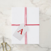 Eenvoudige moderne witte rode monogram initiaal le cadeaulabel (Met Touw)