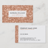 Eenvoudige moderne witte & Roos-gouden faux glitte Visitekaartje (Voorkant / Achterkant)