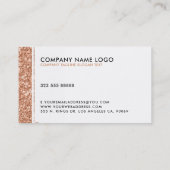 Eenvoudige moderne witte & Roos-gouden faux glitte Visitekaartje (Achterkant)
