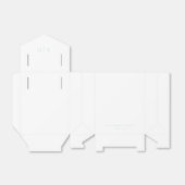 Eenvoudige moderne witte stoffige blauwe monogram bedankdoosjes (Uitgevouwen)