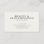 Eenvoudige moderne zacht beige linnen elegante tak visitekaartje (Achterkant)