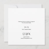 Eenvoudige moderne zakelijke aangepaste logo bedankkaart (Achterkant)