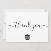 Eenvoudige moderne zakelijke aangepaste logo QR co Bedankkaart (Voorkant)