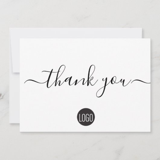 Eenvoudige moderne zakelijke aangepaste logo QR co Bedankkaart (Voorkant)