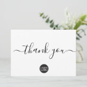 Eenvoudige moderne zakelijke aangepaste logo QR co Bedankkaart (Staand voorkant)