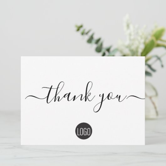 Eenvoudige moderne zakelijke aangepaste logo QR co Bedankkaart (Staand voorkant)