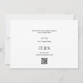 Eenvoudige moderne zakelijke aangepaste logo QR co Bedankkaart (Achterkant)