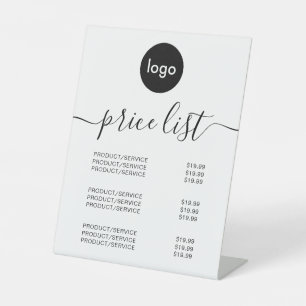 Eenvoudige, moderne zakelijke prijslijst voor Logo Reclamebord Met Voetstuk