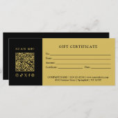 Eenvoudige moderne zakelijke QR-code cadeaubon (Voorkant / Achterkant)