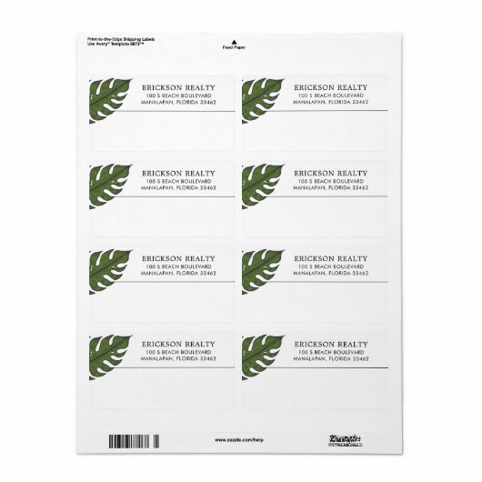 Eenvoudige, moderne zakelijke verzending etiket (Full Sheet)