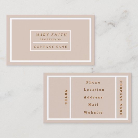 Eenvoudige moderne zanddollar visitekaartje (Voorkant / Achterkant)