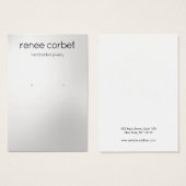 Eenvoudige, moderne Zatin Silver Earling Display C Visitekaartje (Voorkant /achterkant)