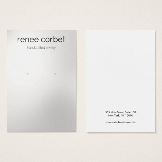 Eenvoudige, moderne Zatin Silver Earling Display C Visitekaartje (Voorkant /achterkant)