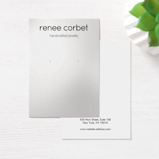 Eenvoudige, moderne Zatin Silver Earling Display C Visitekaartje (Bureau)