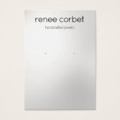 Eenvoudige, moderne Zatin Silver Earling Display C Visitekaartje (Voorkant)