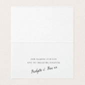 Eenvoudige Moderne Zilveren en Zwarte Bruiloft Dan Kaart (Binnenkant ongevouwen)