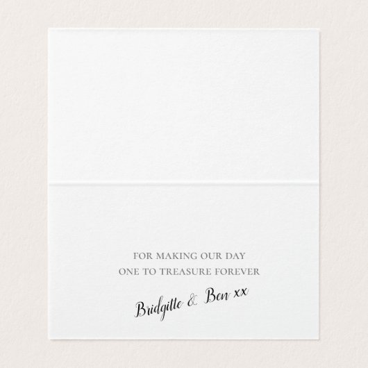 Eenvoudige Moderne Zilveren en Zwarte Bruiloft Dan Kaart (Binnenkant ongevouwen)