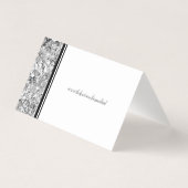 Eenvoudige Moderne Zilveren en Zwarte Bruiloft Dan Kaart (Achterkant)