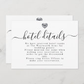 Eenvoudige moderne, zilveren hardeweddenschappen informatiekaartje (Voorkant / Achterkant)