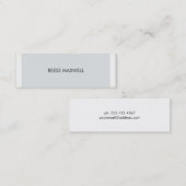 Eenvoudige, moderne, zilveren rand grijs mini visitekaartje (Voorkant / Achterkant)