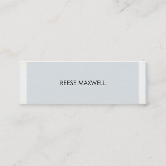 Eenvoudige, moderne, zilveren rand grijs mini visitekaartje (Voorkant)