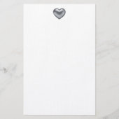 Eenvoudige, moderne, zilverhartopvang briefpapier (Achterkant)