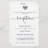 Eenvoudige, moderne, zilverhartopvang briefpapier (Voorkant / Achterkant)